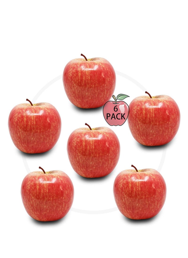 SYOSI Fake Fruit Apples Set of 6, Artificial Fruits Lifelike Simulation Red Apples Fake Fruits for Home House Display Decoration Still Life Paintings Kitchen Decor Wedding Party Photography Kitchen Décor  - Image 1