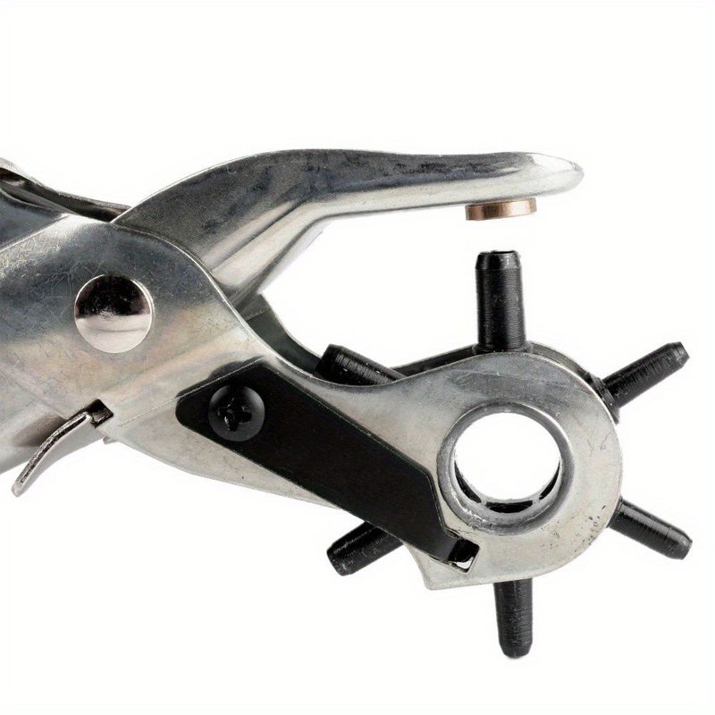 Heavy Duty Rotary Leather Punch Red Ergonomic Handle Multi Size Hole Kit Manual Lever Mechanism Precise Circular Rectangular Square Star Heart Clover Holes Ideal Belts Straps Leather Crafts - Image 3