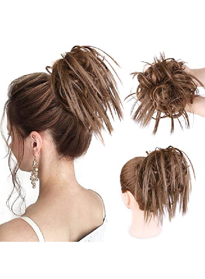 HMD Tousled Updo Messy Bun Hair Piece Hair Extension Ponytail With Elastic Rubber Band Updo Extensions Hairpiece Synthetic Hair Extensions Scrunchies Ponytail Hairpieces For Women - Image 1