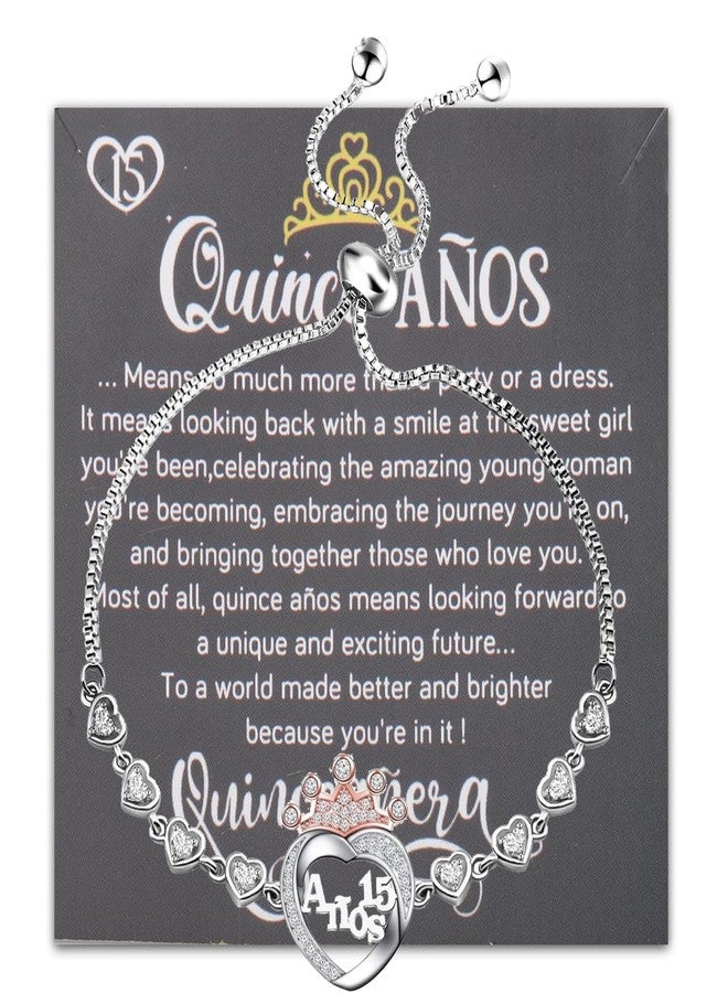 FEELMEM Quinceanera Gifts 15 Quince Anos Gift 15 Princess Crown Charm Bracelet Happy 15th Birthday Gift (anos 15 bracelet) - Image 1