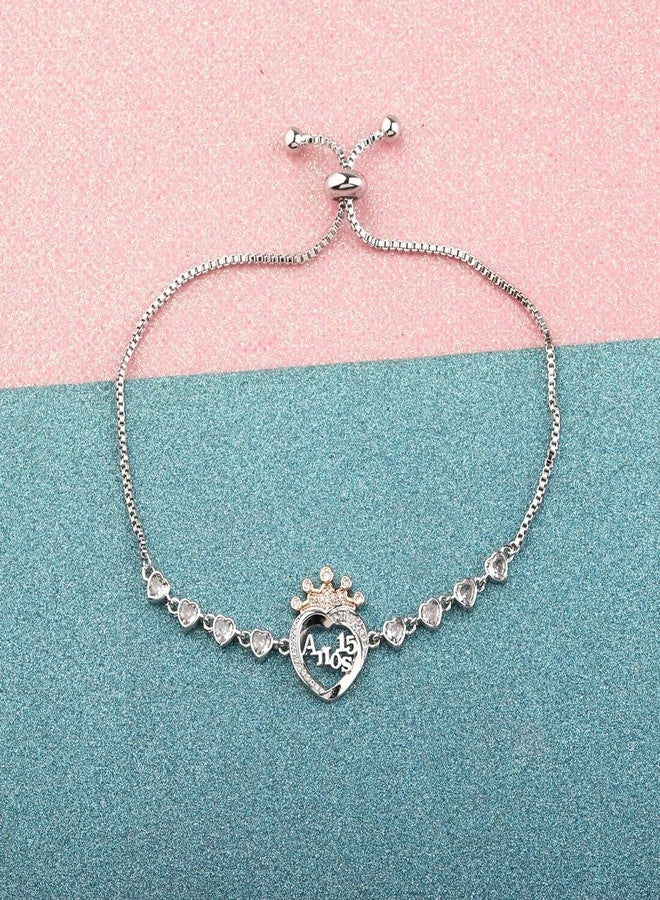 FEELMEM Quinceanera Gifts 15 Quince Anos Gift 15 Princess Crown Charm Bracelet Happy 15th Birthday Gift (anos 15 bracelet) - Image 5