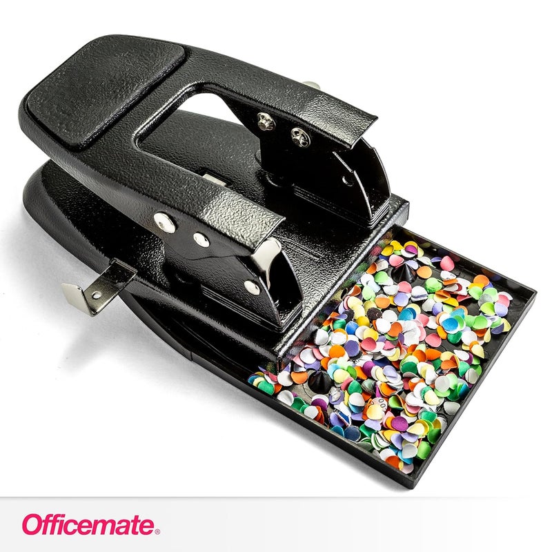 Officemate Heavy Duty 2-Hole Punch with Padded Handle, Black, 50-Sheet Capacity - Image 3