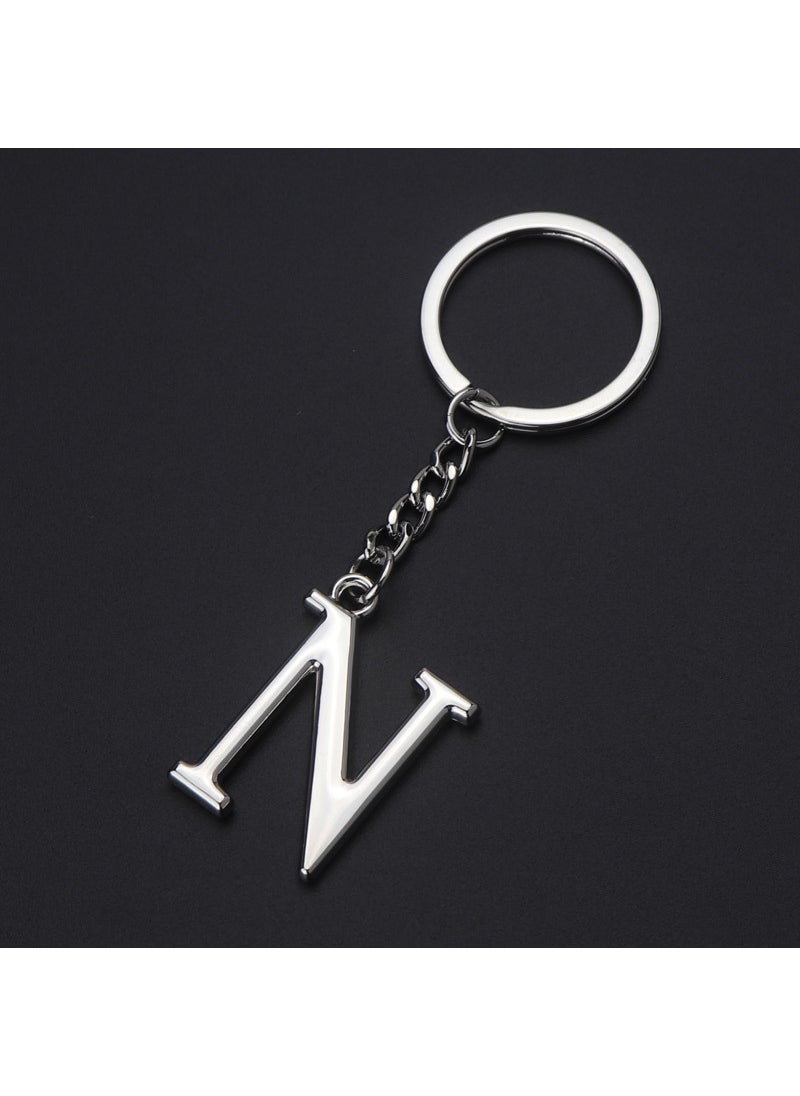 Generic - English letter keychain bag pendant 26 uppercase and lowercase letters and numbers keychain European and American small gift customizationN N - Image 1