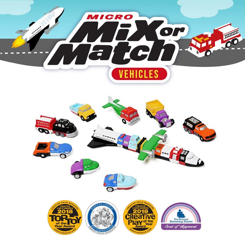 Popular Playthings سيارات مغناطيسية شهيرة للأطفال من 1-3 سنوات، ألعاب سيارات صغيرة قابلة للمزج أو المطابقة، مجموعة من 9 هدايا للأطفال - سيارات - Image 2