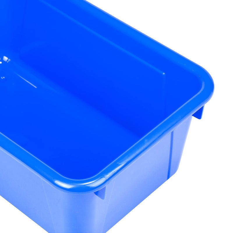 Storex Small Cubby Bins â€“ Plastic Storage Containers for Classroom, 12.2 x 7.8 x 5.1 inches, Class Blue, 5-Pack (62416A05C) - Image 5