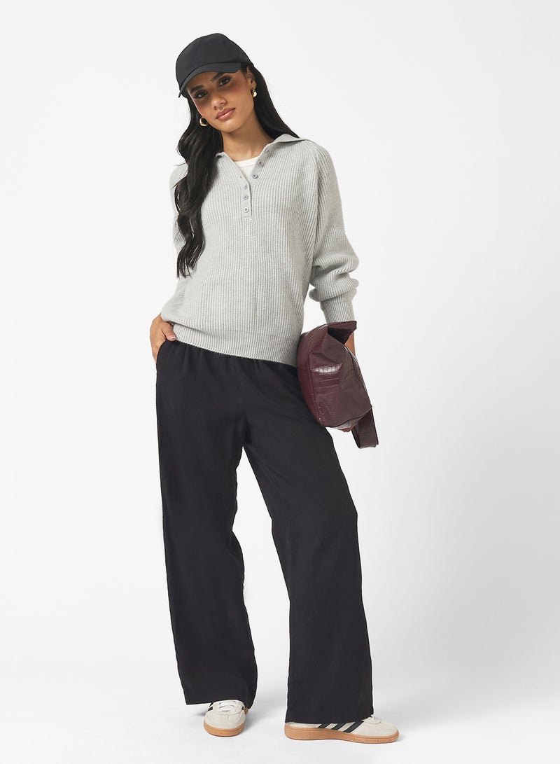 جينجر كنزة صوفية ناعمة بياقة بولو - Image 4