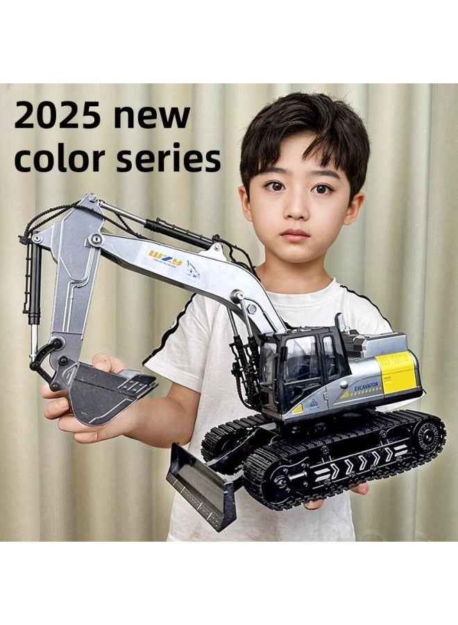Wen Zhuangyuan 15-way Excavator Alloy Children's Remote Control Excavator High-end Electric Excavator Engineering Toys Cross-border-Color:Six Directions 【small Treasure Blue】-Scale:2 Pieces Of Body - Image 3