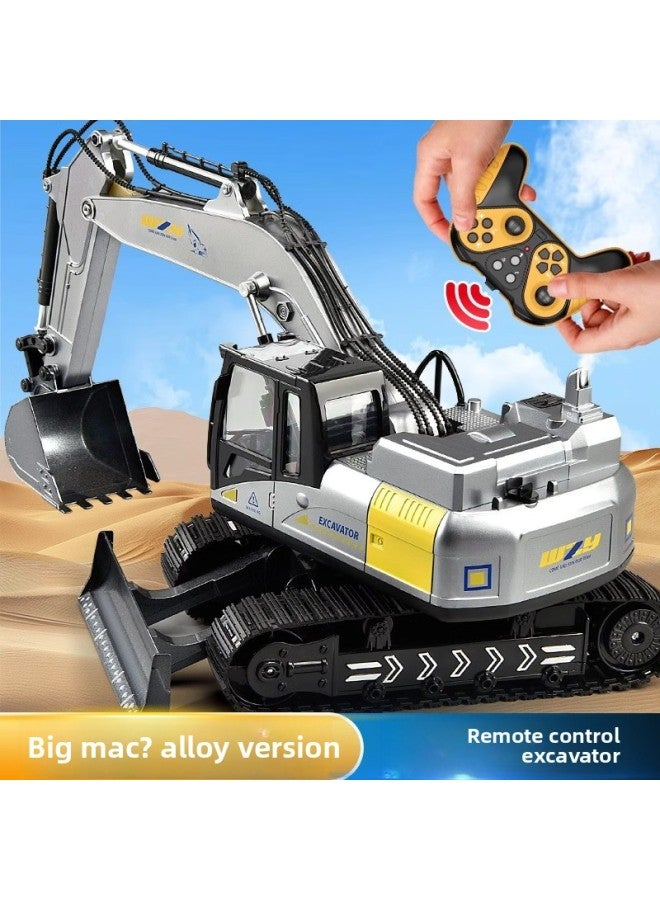 Wen Zhuangyuan 15-way Excavator Alloy Children's Remote Control Excavator High-end Electric Excavator Engineering Toys Cross-border-Color:Six Directions 【small Treasure Blue】-Scale:2 Pieces Of Body - Image 2