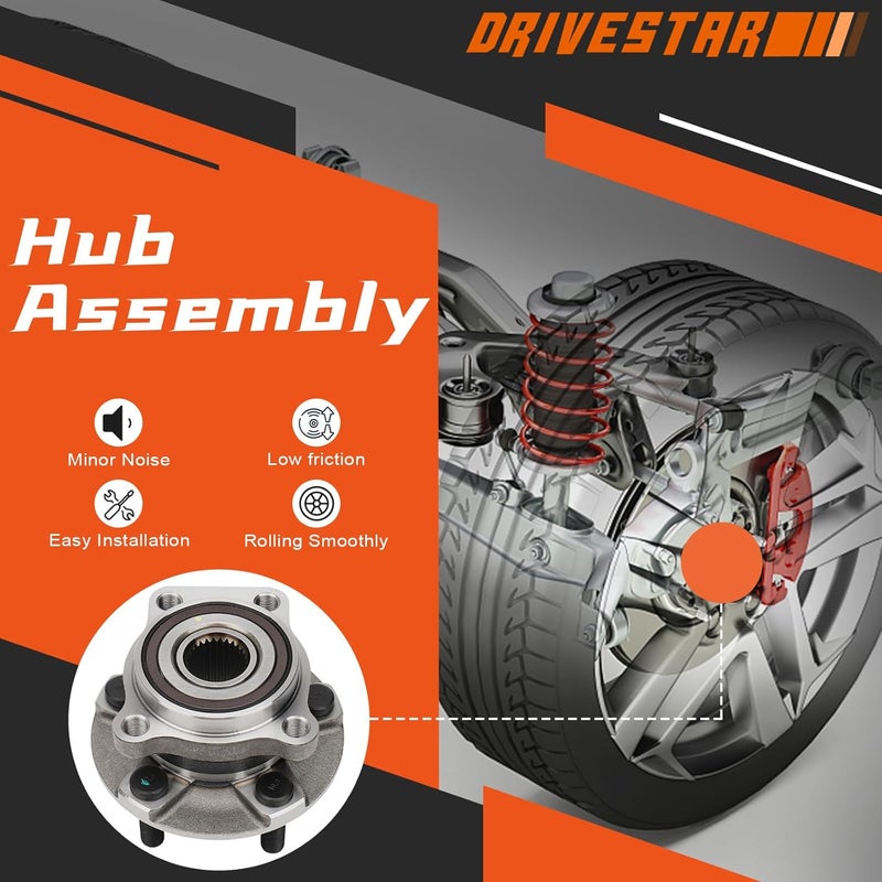 DRIVESTAR (Pair) DRIVESTAR 513220 Front Wheel Hub & Bearing Assembly for Subaru Legacy Outback 2005-2014 w/ABS - Image 2