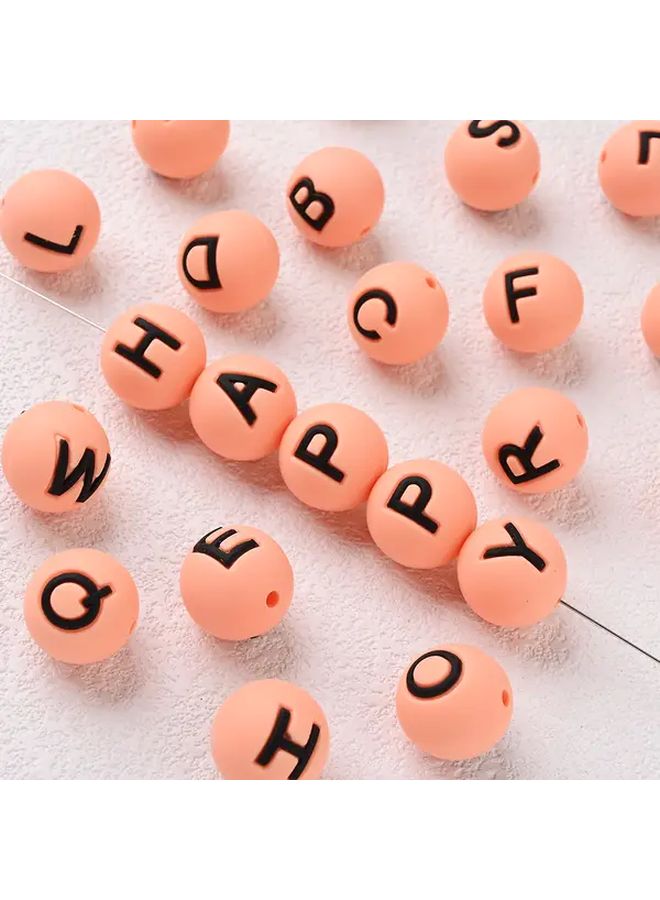10pcs Orange Silicone Alphabet Beads A Z Uppercase Lowercase Letters DIY Craft Beads - Image 2