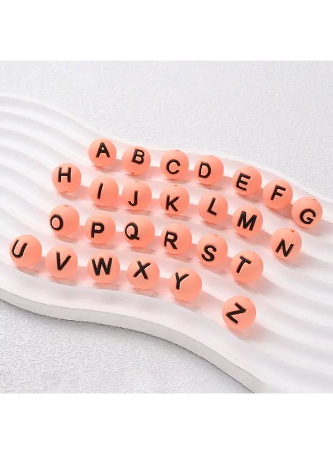 10pcs Orange Silicone Alphabet Beads A Z Uppercase Lowercase Letters DIY Craft Beads - Image 3