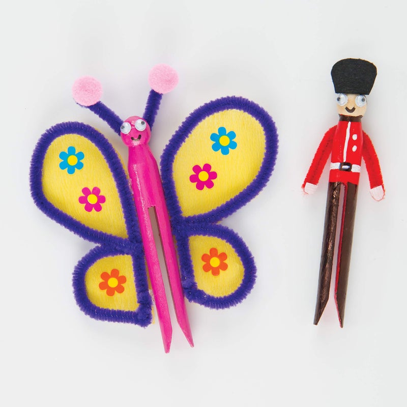 Baker Ross Wooden Dolly Pegs (Pack of 24) for Kids Arts and Crafts Activities - Image 4