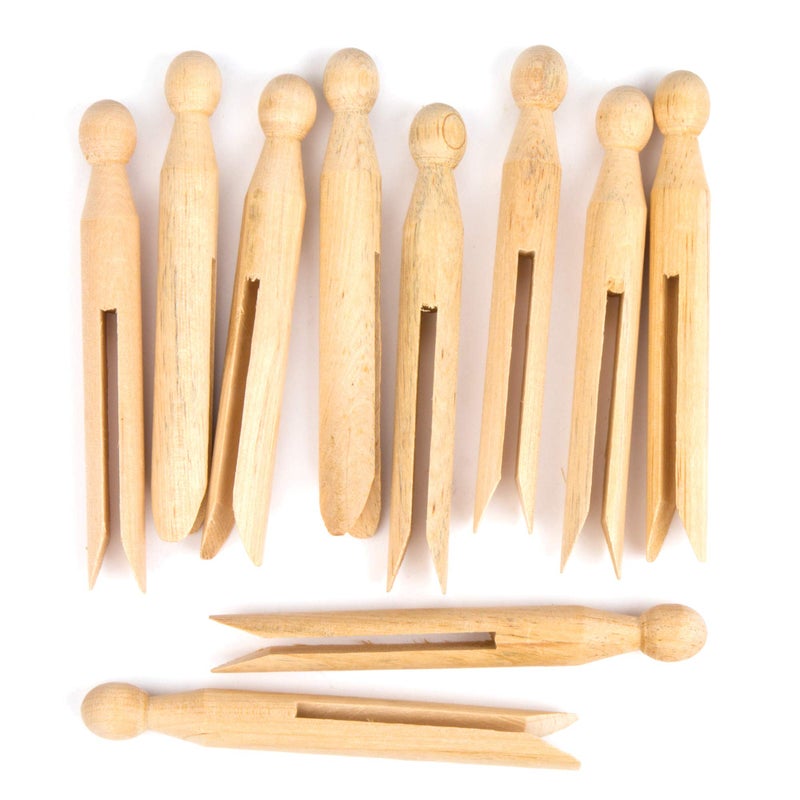 Baker Ross Wooden Dolly Pegs (Pack of 24) for Kids Arts and Crafts Activities - Image 1