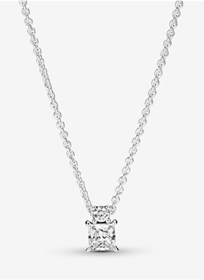 PANDORA - Pandora Cubic Zirconia Classic Fashion Women's Silver Sparkling Round Pendant Necklace 390048C01-45 - Image 1
