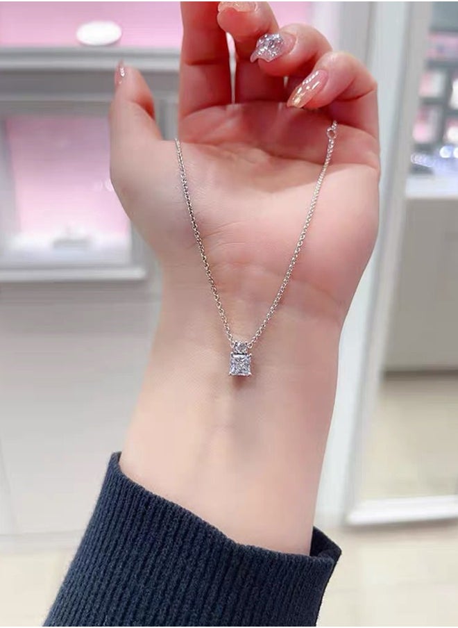 PANDORA - Pandora Cubic Zirconia Classic Fashion Women's Silver Sparkling Round Pendant Necklace 390048C01-45 - Image 1