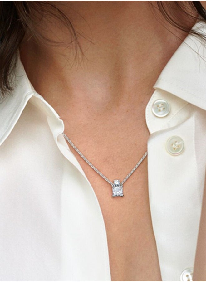 PANDORA - Pandora Cubic Zirconia Classic Fashion Women's Silver Sparkling Round Pendant Necklace 390048C01-45 - Image 1