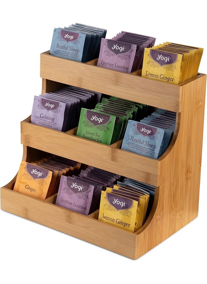 Theodore - Vertical Tea Bag Organizer Bamboo Tea Bag Holder. Holds 180 Tea Bags.Elegant And Practical Wooden Tea Box For Tea Storage For Home Office Or Café. Can Also Hold Sugar Pack Ets And Creamers - Image 1