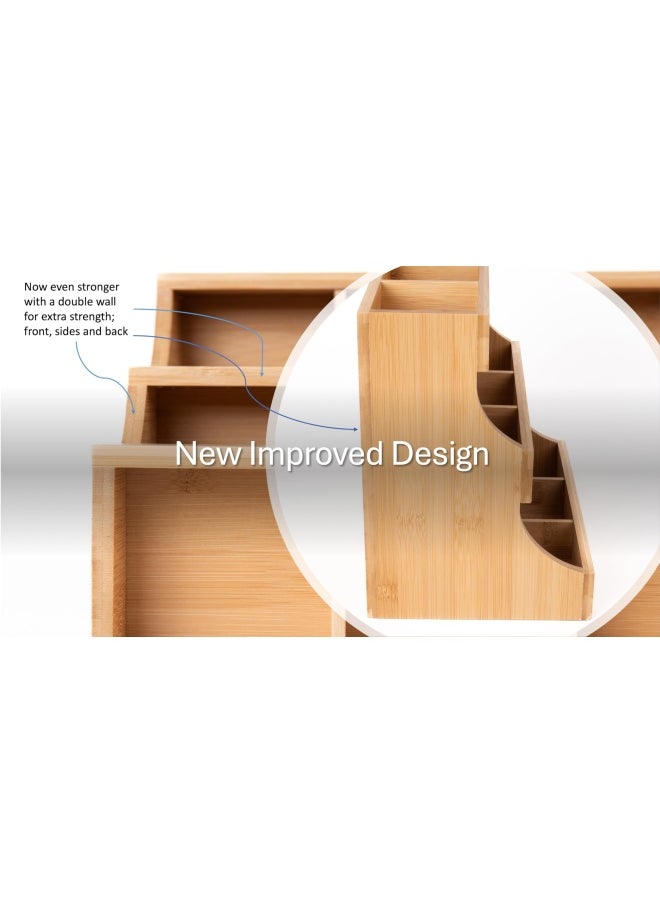 Theodore - Vertical Tea Bag Organizer Bamboo Tea Bag Holder. Holds 180 Tea Bags.Elegant And Practical Wooden Tea Box For Tea Storage For Home Office Or Café. Can Also Hold Sugar Pack Ets And Creamers - Image 1