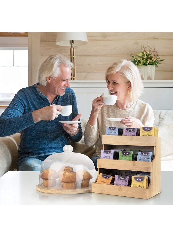 Theodore - Vertical Tea Bag Organizer Bamboo Tea Bag Holder. Holds 180 Tea Bags.Elegant And Practical Wooden Tea Box For Tea Storage For Home Office Or Café. Can Also Hold Sugar Pack Ets And Creamers - Image 1