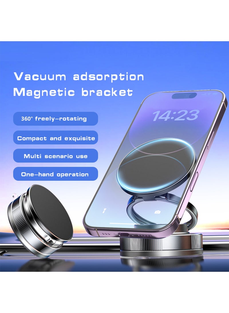 Aurafly 360° Rotating Vacuum Magnetic Car Phone Holder，Adjustable And Foldable Car Mount，Suction Cup Base Strong Magnetic Car Phone Holder，Small And Portable, Suitable For Cars, Desks, Gyms, kitchens, Business Trips  - Image 1