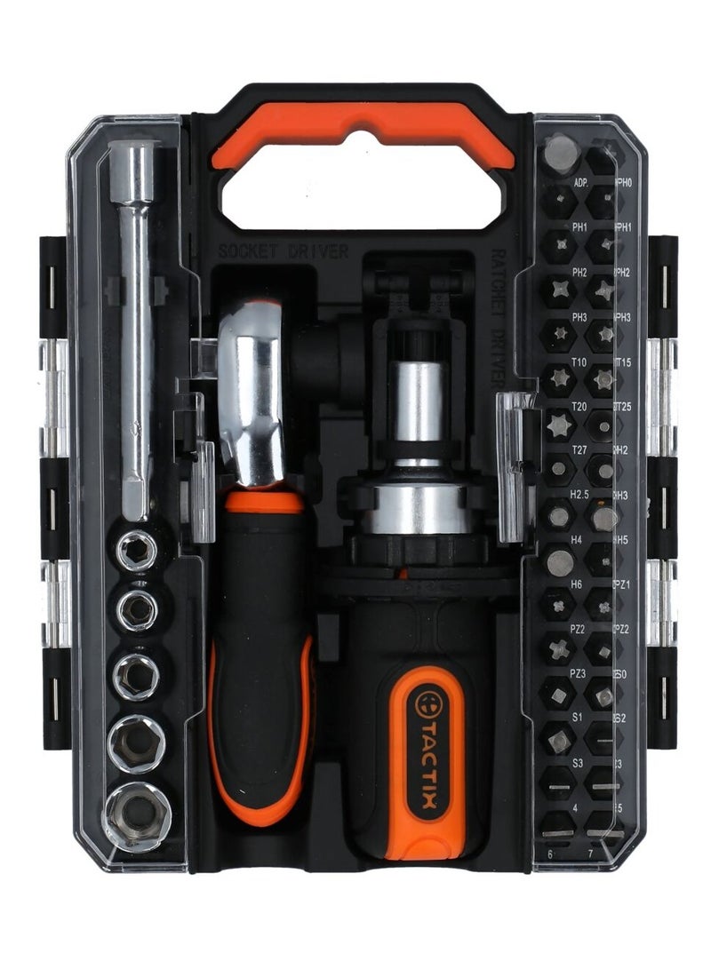 Tactix 40-Piece Versatile and Compact Stubby Tool Set with Storage Box - Image 1