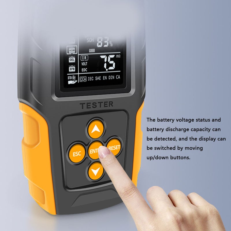 12V/24V Car Battery Tester LCD Digital Battery Analyzer Car Charge Diagnostic Tool SOH SOC CCA IR Measurement for Car Truck Motorcycle - Image 5