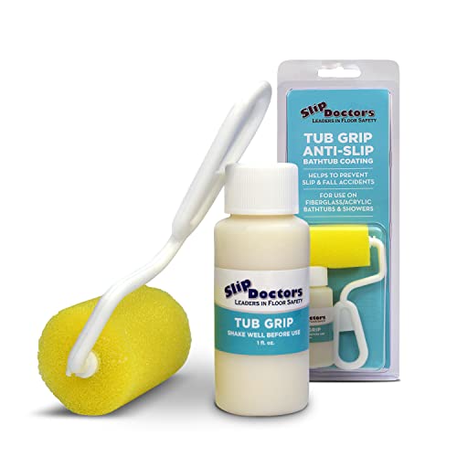 Slip Doctors SlipDoctors Tub Grip Anti-Slip Bath & Shower Floor Solution – Fixes Slippery Fiberglass & Acrylic Bathtub or Showers – Clear Non-Slip Textured Coating - Image 1