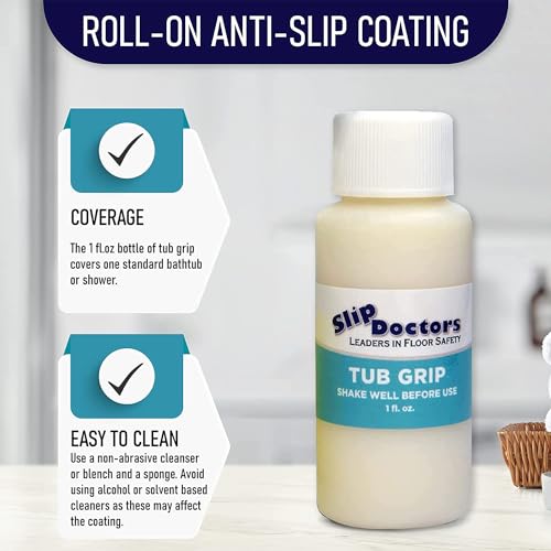 Slip Doctors SlipDoctors Tub Grip Anti-Slip Bath & Shower Floor Solution – Fixes Slippery Fiberglass & Acrylic Bathtub or Showers – Clear Non-Slip Textured Coating - Image 3