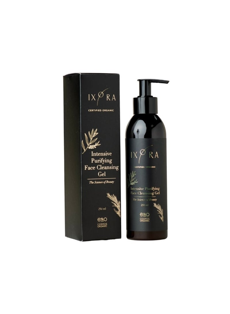 IXORA Intensive Purifying Face Cleansing Gel - For Oily Skin - Certified Organic - Minimizes the appearance of open pores, prevent pimples - GMO Free - Vegan Friendly - Suitable for Sensitive Skin - Image 1