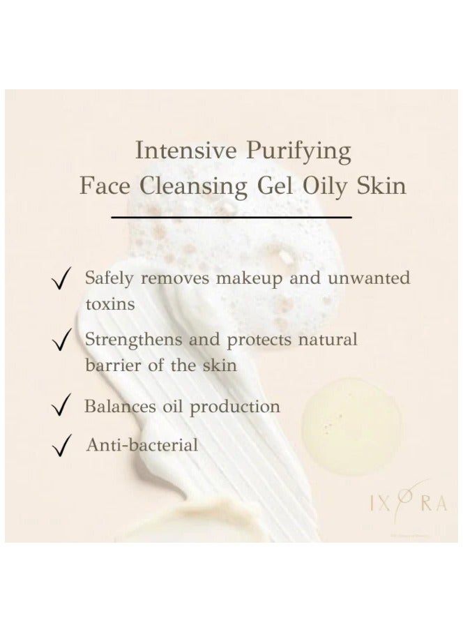 IXORA Intensive Purifying Face Cleansing Gel - For Oily Skin - Certified Organic - Minimizes the appearance of open pores, prevent pimples - GMO Free - Vegan Friendly - Suitable for Sensitive Skin - Image 3