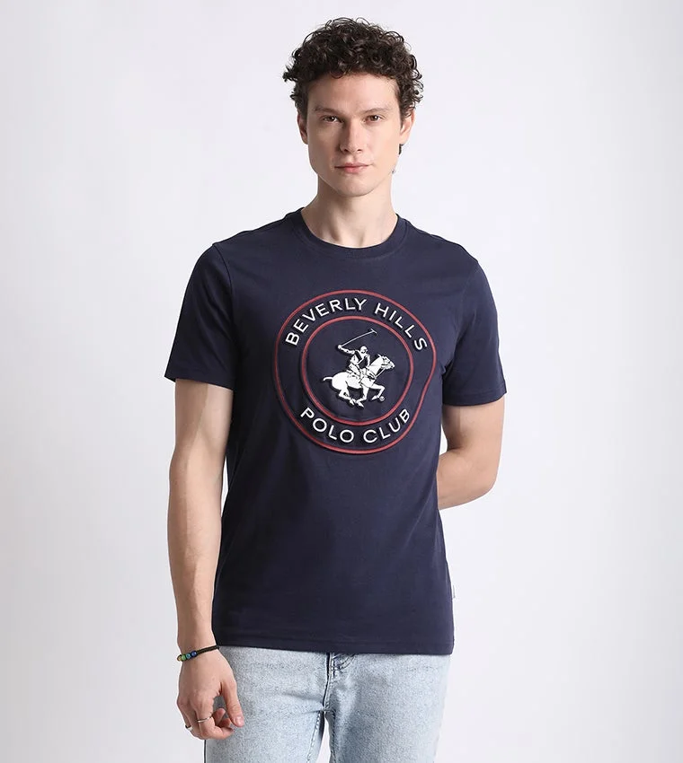 BEVERLY HILLS POLO CLUB Beverly Hills Polo Club Brand Logo Round Neck Short Sleeve Men's T-Shirt