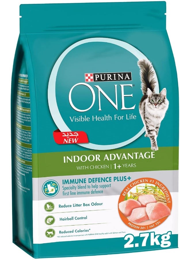 Purina ONE Purina One® Indoor Advantage with Chicken (1+ Years) 2.7KG Blue  - Image 1