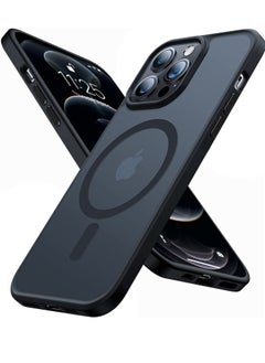 iPhone 12 Pro Max Case Cover Compatible with Magsafe Magnetic Designed Shockproof Case Translucent Matte Protective Cover Back Hard Cases with Magnet for iPhone 12 Pro Max Case Black