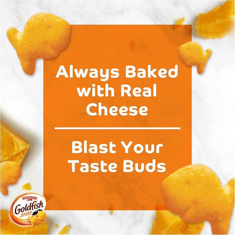 Goldfish Flavor Blasted Xtra Cheddar Cheese Crackers, Baked Snack Crackers, 0.9 oz On-the-Go Snack Packs, 9 Count Tray - Image 4