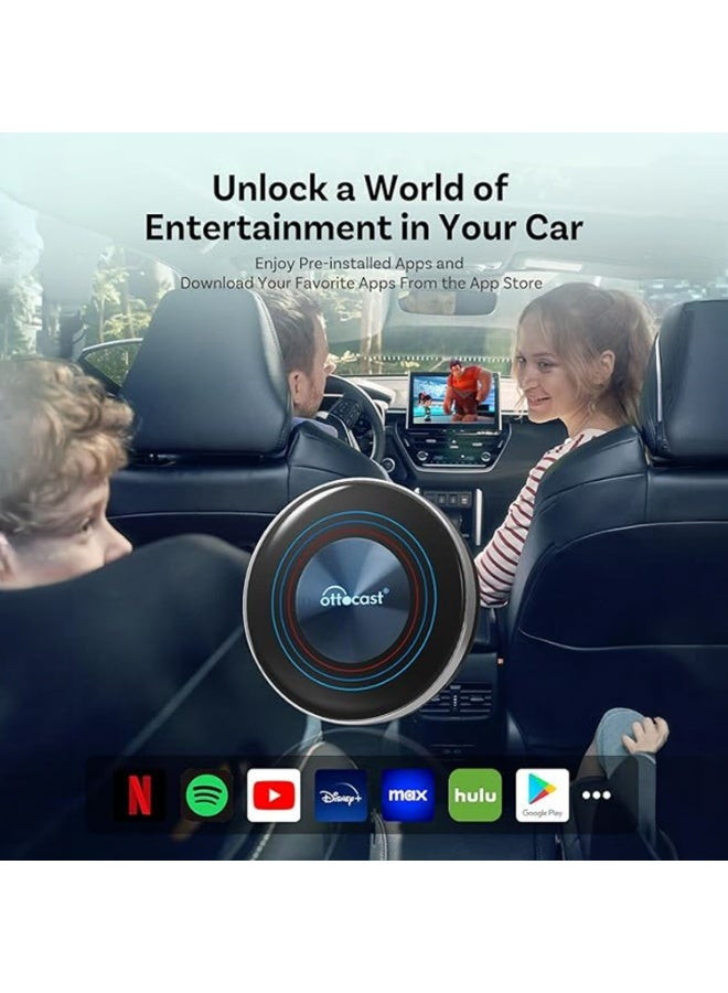 أوتوكاست جهاز i3 AI Box بنظام Android 13، محول فيديو CarPlay لاسلكي للسيارات المزودة بـ CarPlay اللاسلكي الأصلي، معالج ثماني النواة، سعة تخزين 128 جيجابايت، دعم شريحة Nano SIM 4G، توسعة MicroSD حتى 256 جيجابايت، GPS، WiFi ثنائي النطاق، Bluetooth 5.0، متجر Google Play، YouTube، Netflix، Disney+، TikTok، وتشغيل بالتوصيل المباشر - Image 2