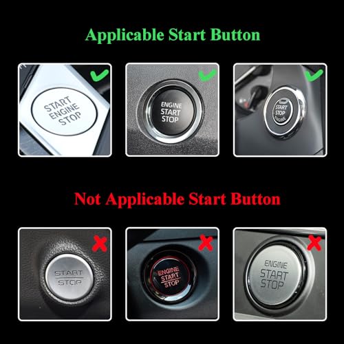 ORIESSE Bow Car Accessories,Pink Bow Tie Push Start Button Rhinestone Ring,Black Engine Start Stop Button Ring Car Decor,Bling Girly Ignition Charm - Image 5