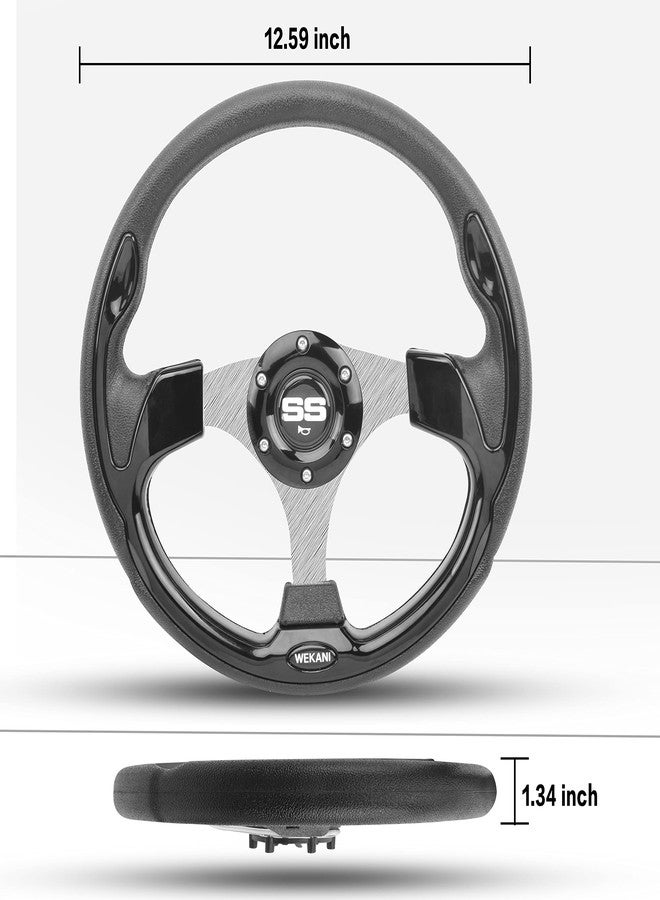 WEKANI Golf Cart Steering Wheel for EZGO Yamaha and Club Car Precedent Most Golf carts Black - Image 4