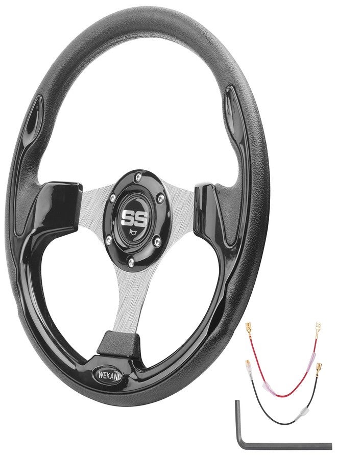 WEKANI Golf Cart Steering Wheel for EZGO Yamaha and Club Car Precedent Most Golf carts Black - Image 1
