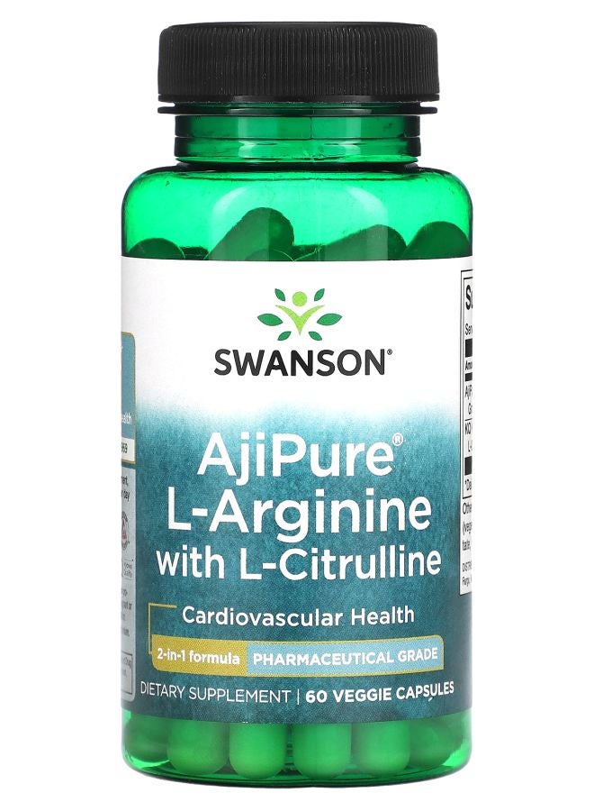 AjiPure L-Arginine with L-Citrulline 60 Veggie Capsules