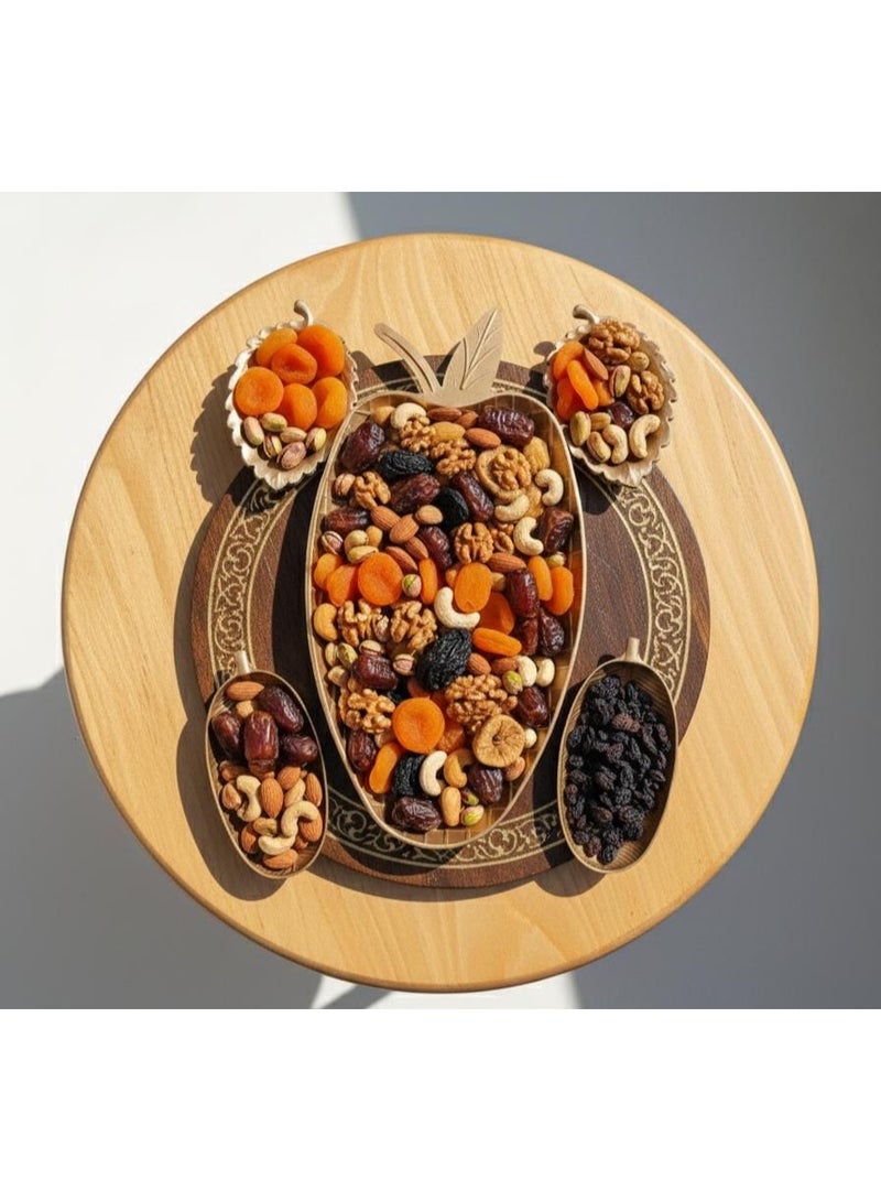 Set Of 5 Pcs Plastic Serving Dish Golden - Image 2