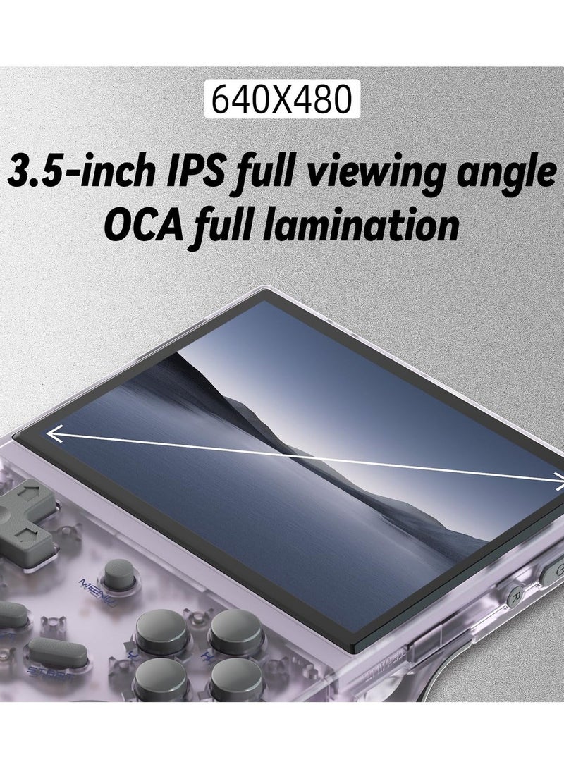 ANBERNIC  RG34XXSP Foldable Retro Handheld Game Console , 3.4 Inch IPS Screen Linux System Sunken Dual Joystick Built-in 64G TF Card 4353 Games Handheld Emulator Support 5G WiFi Bluetooth TV Output(Indigo) - Image 2