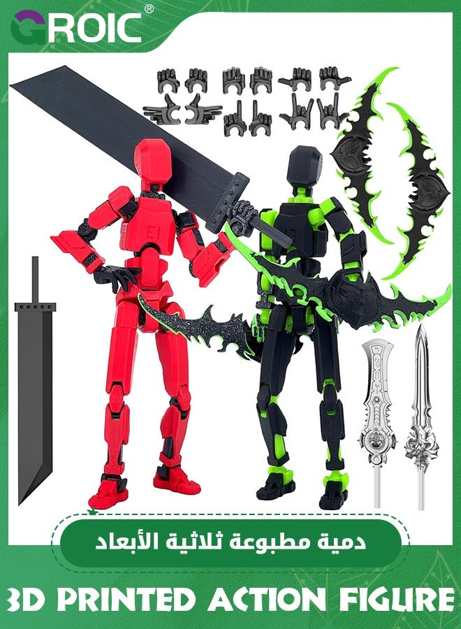 GROIC DIY T13 Action Figure Set, Titan 13 Robot DIY Action Figure 3D Printed robo 13 Action Figure Articulated, DIY Dummy 13 Lucky 13 Gift for Collectors Desktop Decorations, Need Assembly - Image 1