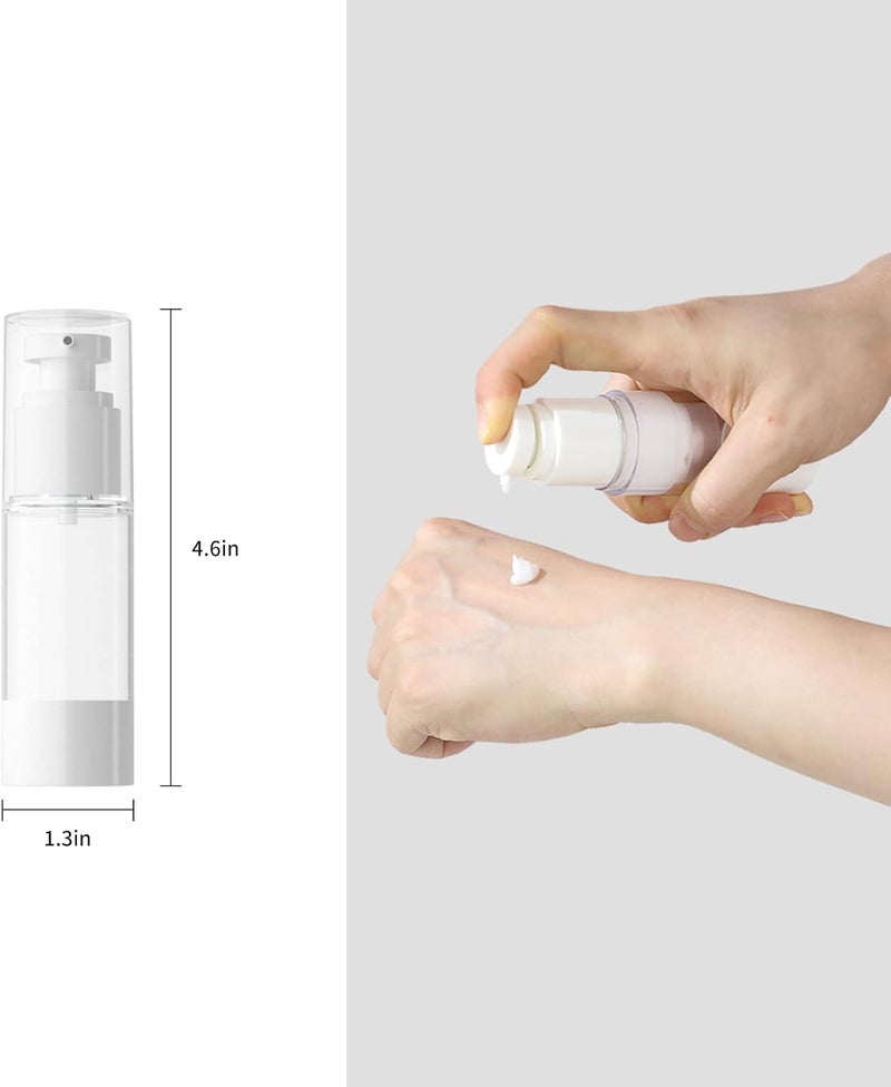 longway 1 Oz 30ml Clear Airless Cosmetic Cream Pump Bottle Travel Size Dispenser Refillable Containers/Foundation for Shampoo (Pack of 6) Global easy assemble picks - Image 4