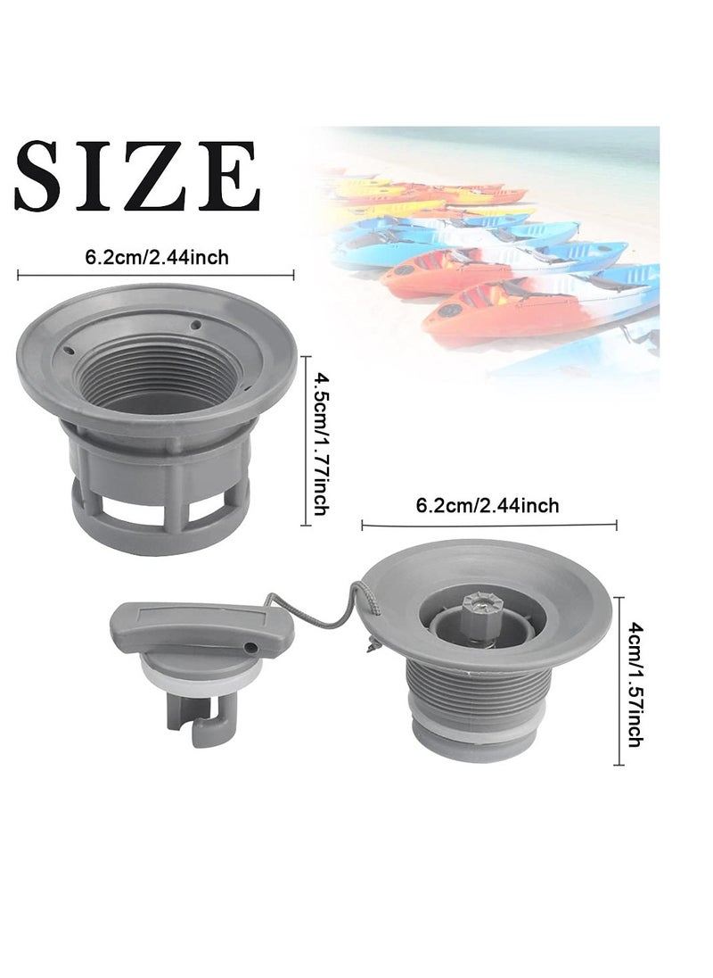 Excefore Inflatable Boat Air Valve, Kayak 8 Teeth Air  Valve PVC Boat Valve Air Gas Valve Cap Replacement Inflatable Valve Replacement , Kayak Air Valve Adapter, Suitable  for Inflatable Boat Dinghy Kayak Cano  - Image 2