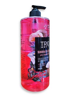 Trio Shower gel with White Flowers , Pro Vitamin 5, deeply softens and soothes , 800ml  - Image 2