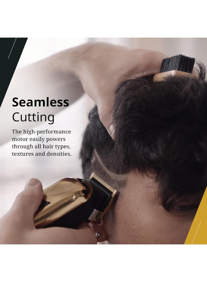 Wahl Professional 5 Star Magic Clip Gold | Cord-Cordless | 8 Premium Clipper Attachment Combs | DLC Staggertooth Blade | 3 Pin - GCC - Image 4