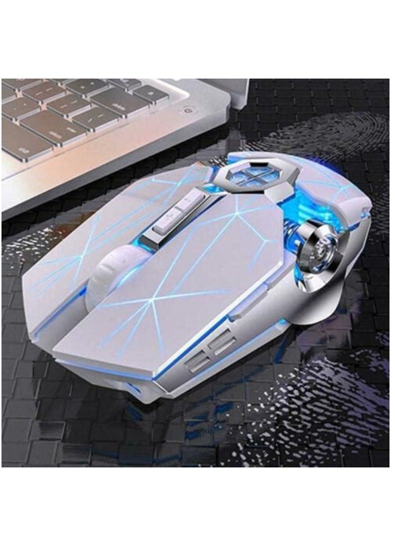 general 7 Color LED Gaming Mouse Wireless Mouse Gaming USB Backlit Rechargeable for PC (White) - Image 3