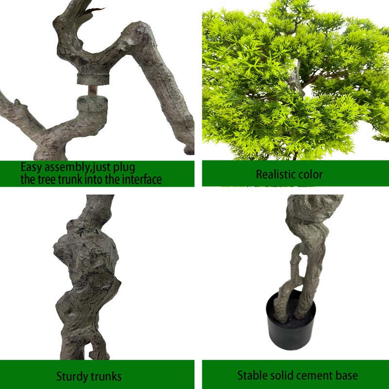 AfanD 3.5ftï¼ˆ43inï¼‰ Artificial Bonsai Tree Juniper Faux Plants Indoor Big Fake Plants Decor with Ceramic Pots for Home Table Office Desk Bathroom Shelf Bedroom Living Room Farmhouse Decorations - Image 3