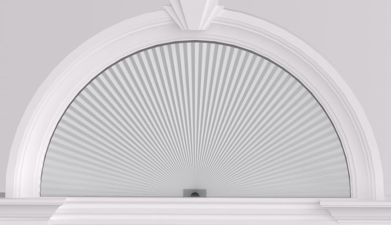 Myshade Arch Window Shades Half Circle Blackout Cellular Shades Cordless No Drill Blinds for Windows Half Moon Honeycomb Fabric No Tools Room Darkening Shades Easy Install (1PCS White 48" W X 24" H) - Image 1
