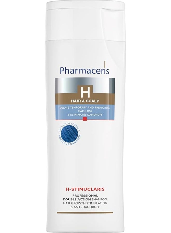 Pharmaceris H- Stimularis Hair Growth & Anti‑Dandruff Shampoo, 250 Ml – Professional Double Action Formula With D‑Panthenol For Scalp Balance And Hair Strength